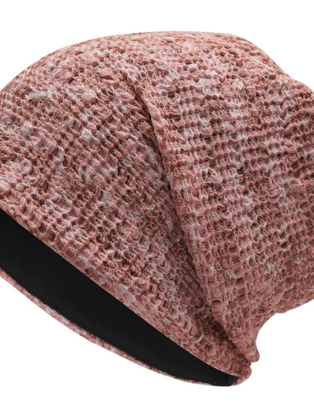 Women's Mixed Pink Warm Knit Winter Pull-On Classic Slouchy Stretch Skull Cap